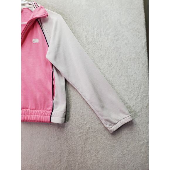 Nike Jacket Junior Medium Pink Fleece Long Sleeve Elastic Hem Logo‎ Full Zipper - Picture 5 of 7